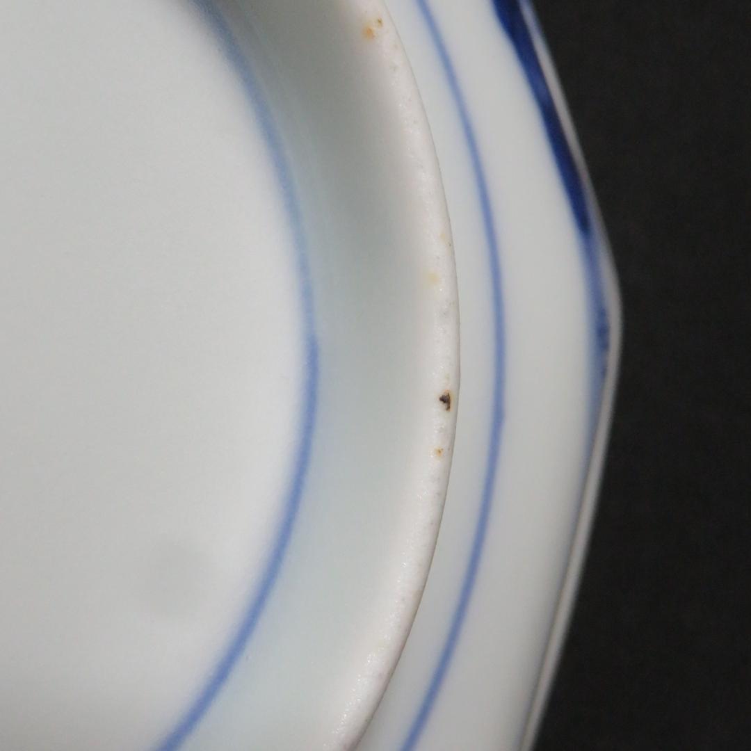 八角皿 伊万里 古伊万里 古代唐獅子 五寸皿 色絵付 明治 2枚