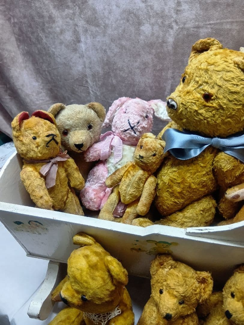 ♥Steiff シュタイフ　ヴィンテージベア　レッド・ブルー2体Set♥