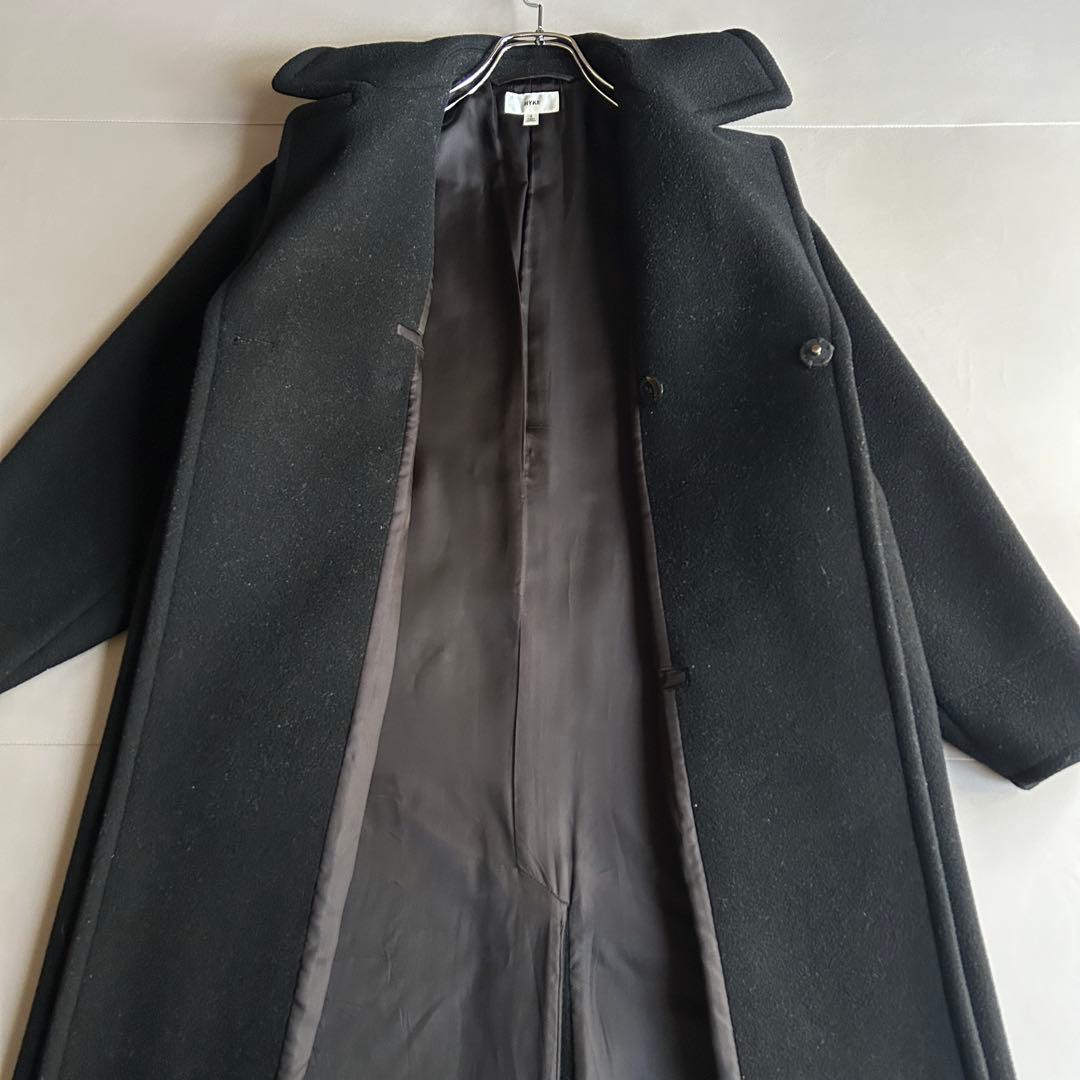 HYKE メルトンウール 比翼チェスターコート ブラック サイズ1 - メルカリ