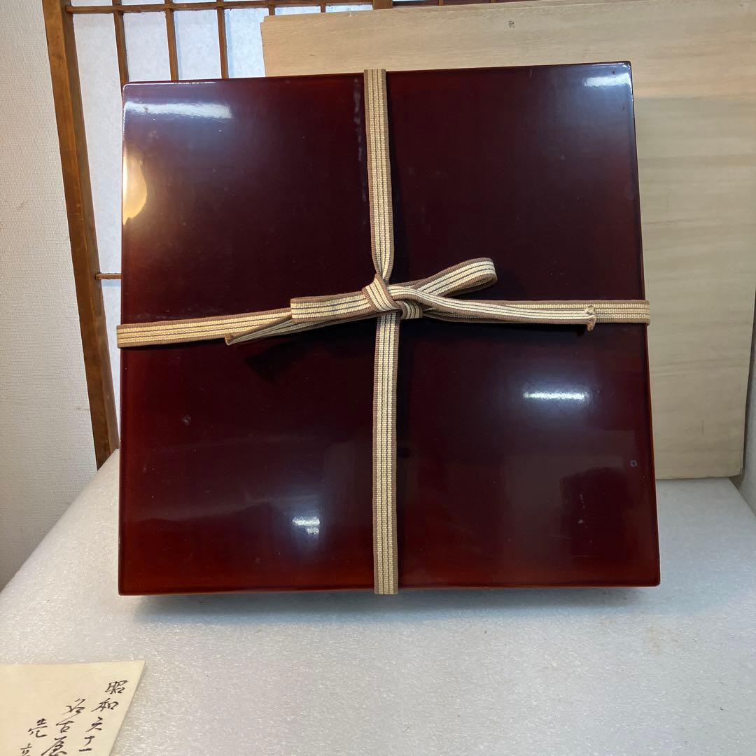 茶道具 盆 漆器 黒塗 盆 漆塗り共箱 N6KOB 茶道具 盆 漆器 黒塗