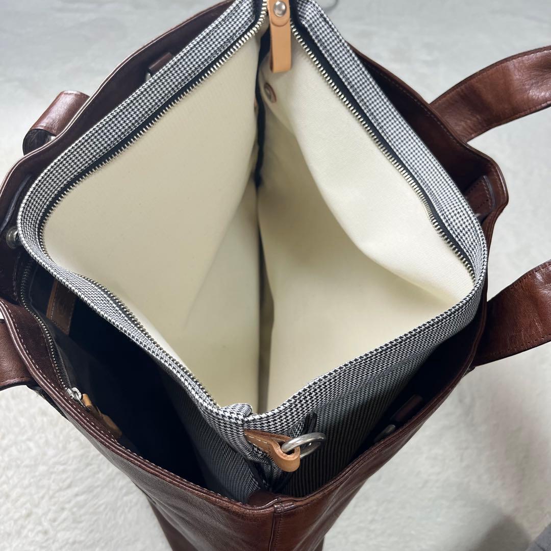 いじゅfico GANZO レザー 3wayブリーフケース　ブラウン