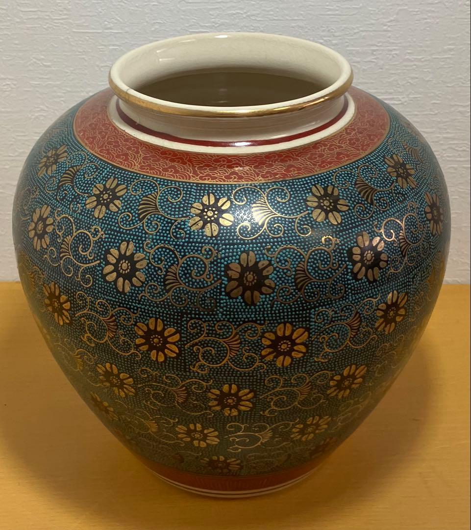 九谷焼】花瓶 青粒鉄仙 壺 九谷美泉 花器 フラワーベース - メルカリ