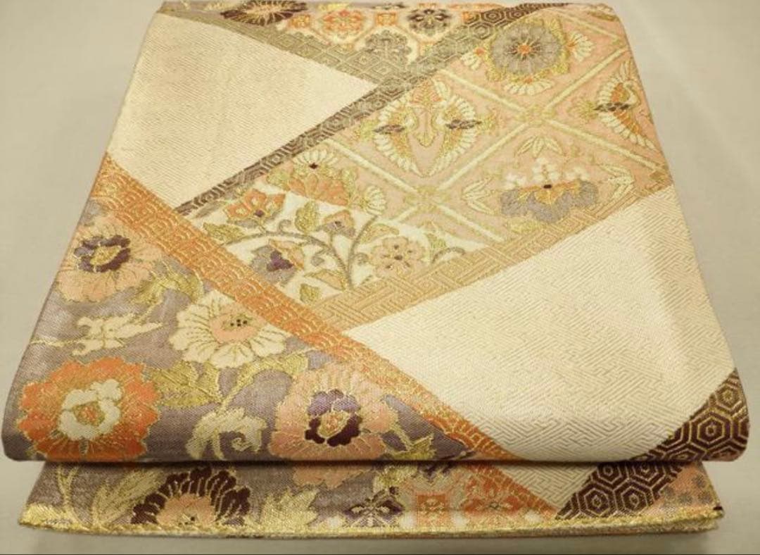 振袖 フルセット6点サイズM〜L草花文 銀駒彩 正絹