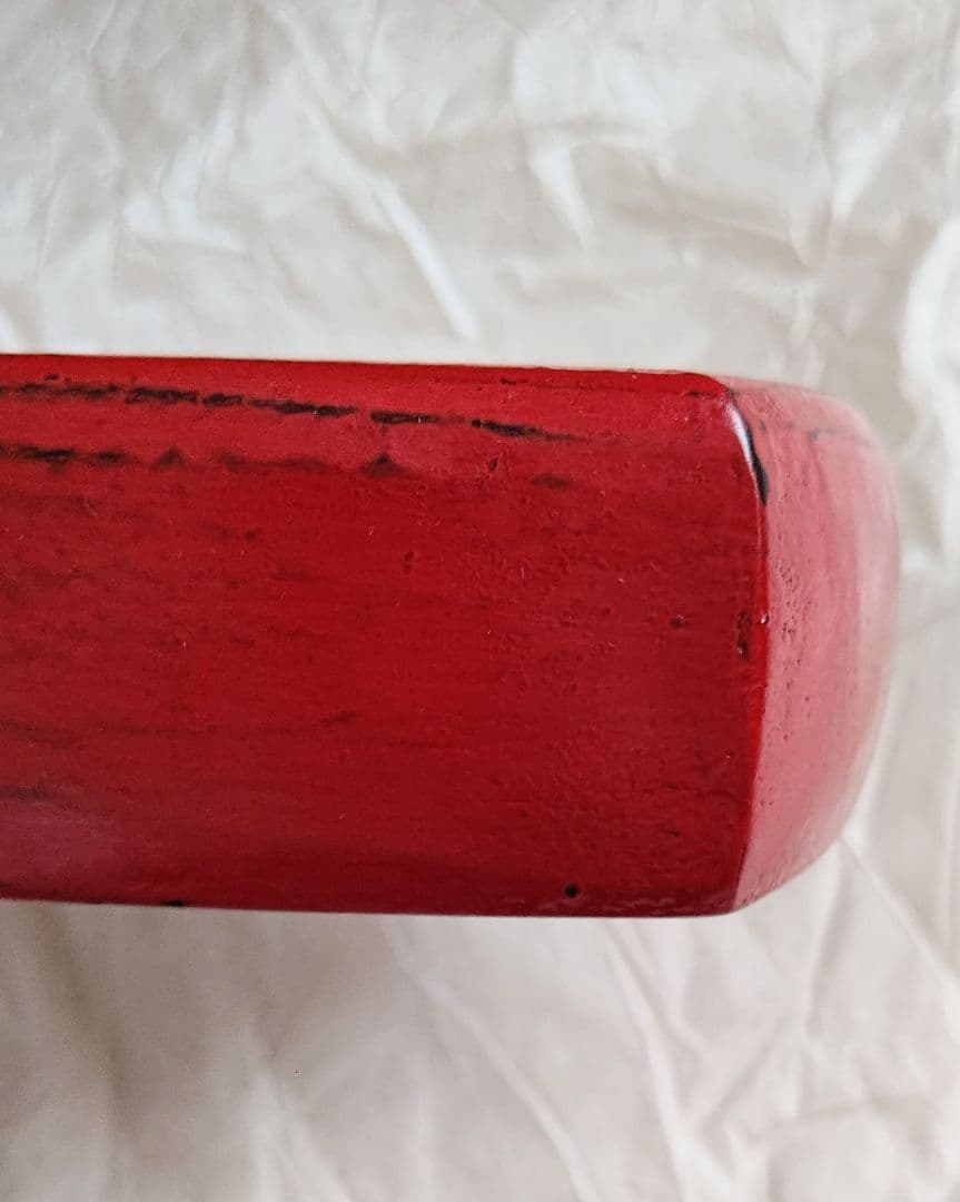 松崎融 朱漆 額縁 古布 民芸 民藝