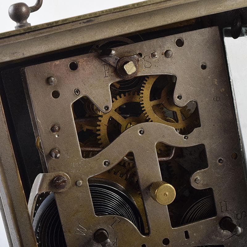 アンティーク 昭和レトロ 謙信洋行 置時計 ゼンマイ式 ジャンク品 VR8849