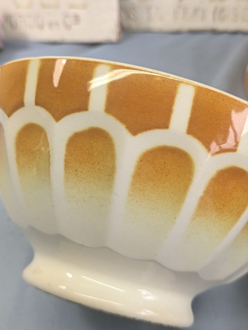 フランス アンティーク Luneville カフェオレボウル 直径15cm ペア