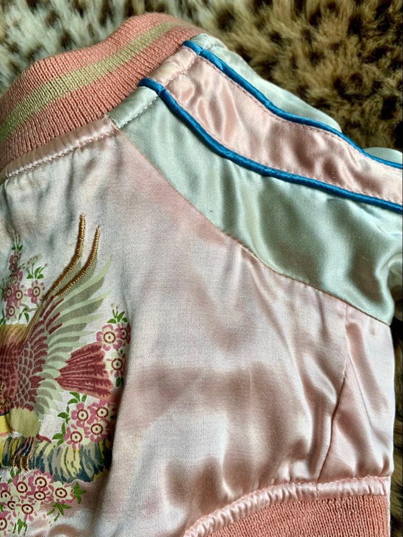 訳ありリバーシブルスカジャンblueblueblue犬服ジャンパー和柄ダウン