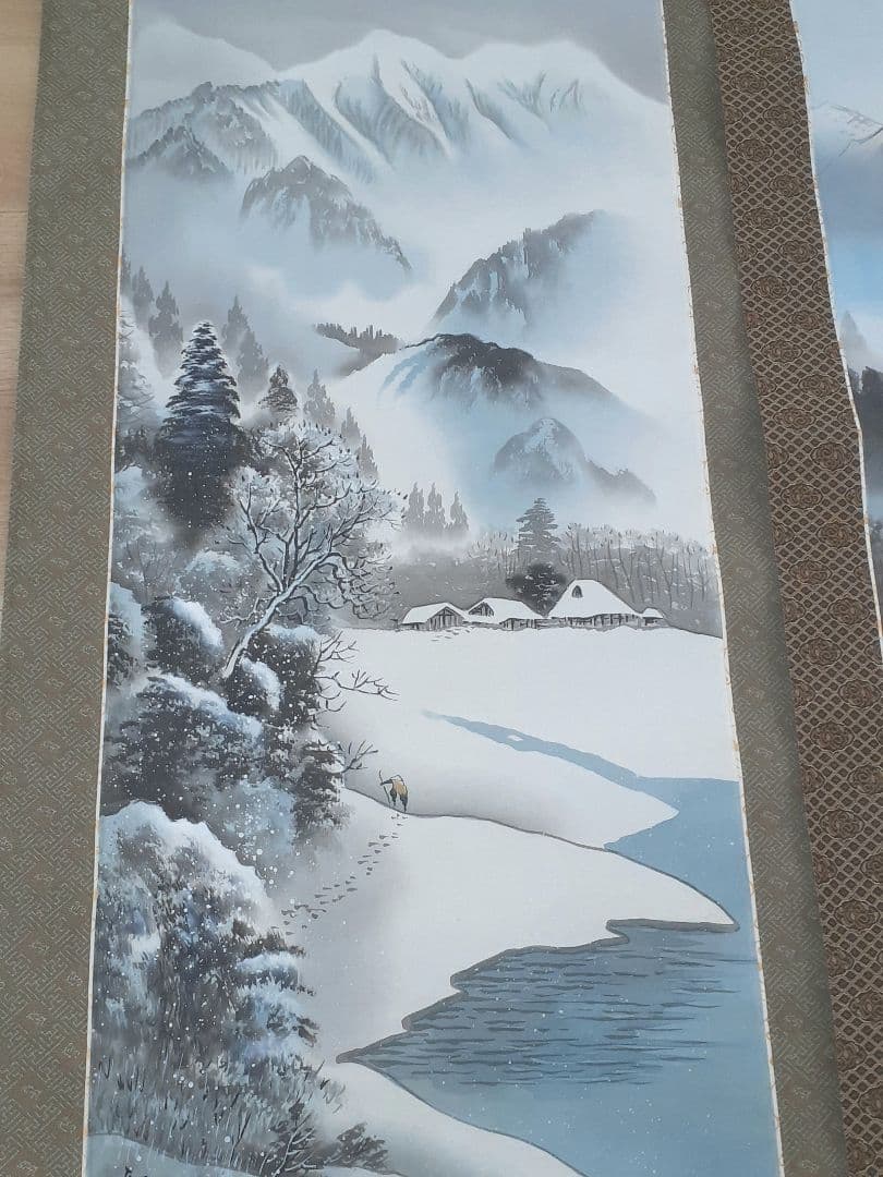 葛谷聖山 春夏秋冬 四季山水図 肉筆絹本 四幅掛軸 共箱 美品