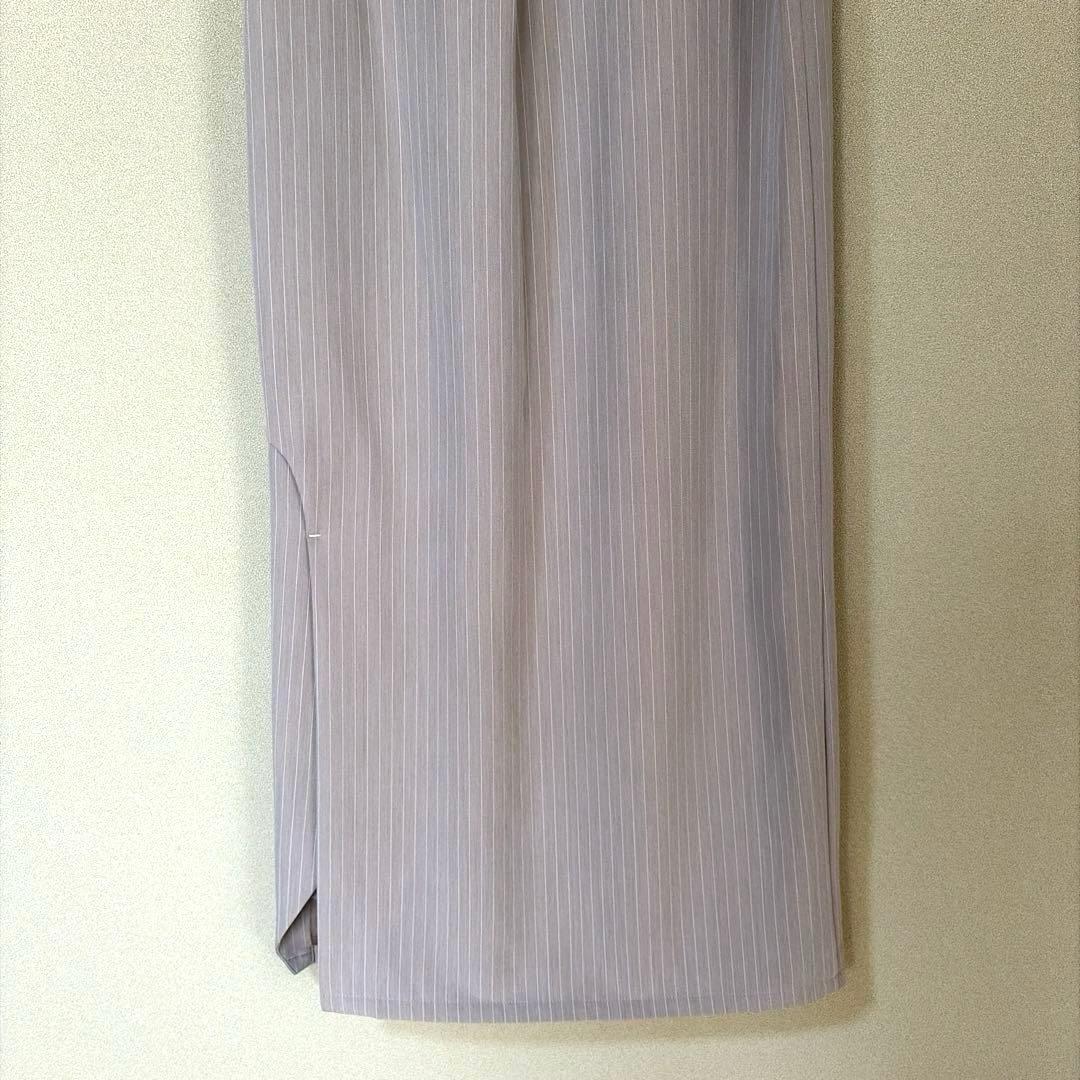 ANDRESD ピンストライプペプラムセットアップドレス ベージュ Mサイズ