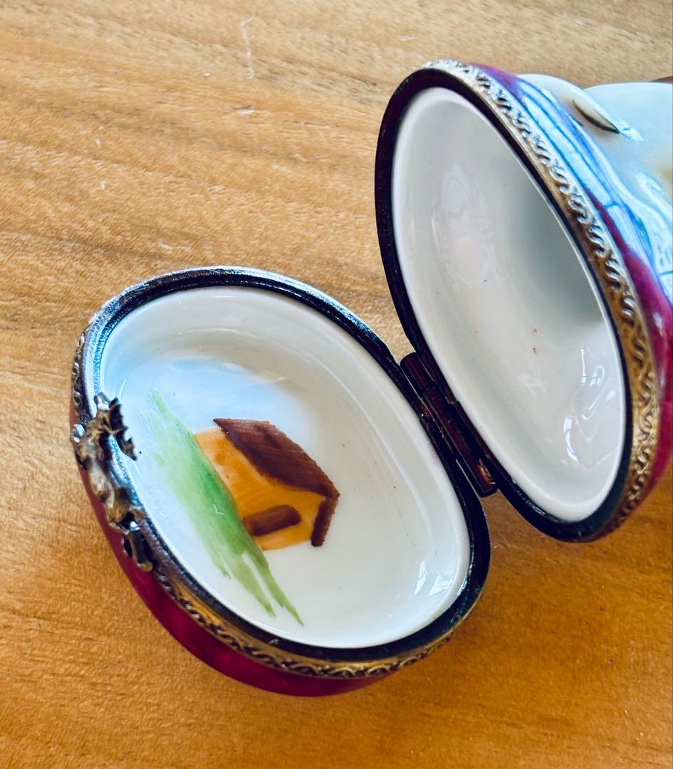 フランス リモージュ焼き ピルケース メガネの犬