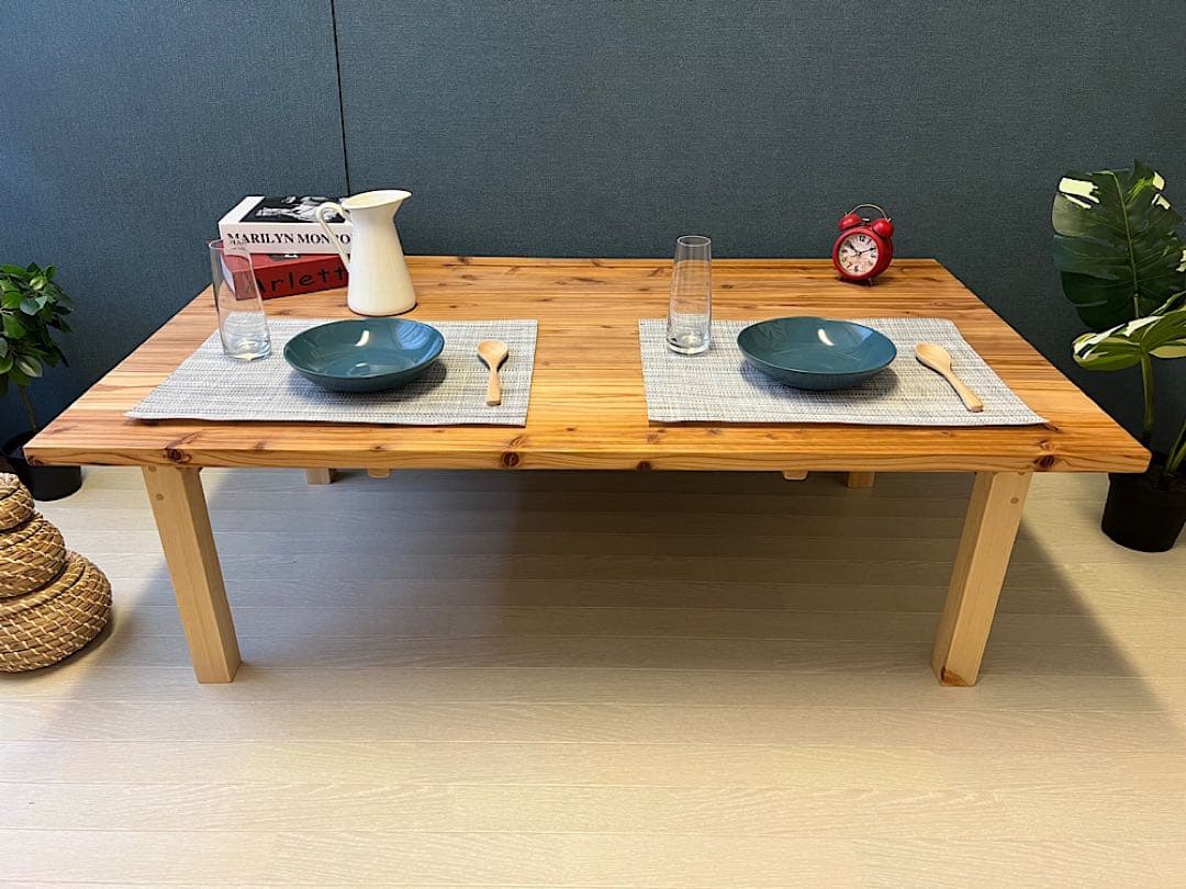 【オーダー】 ローテーブル 長方形 140cm 80cm 杉 折畳み脚 木組 角 オーダー】 ローテーブル 長方形 140cm 80cm 杉 折畳み脚 木組 角