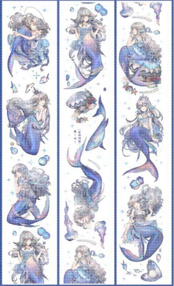 《在庫処分セール》海外　人物　マスキングテープ　墨魚 14点　⚠️ホロpet