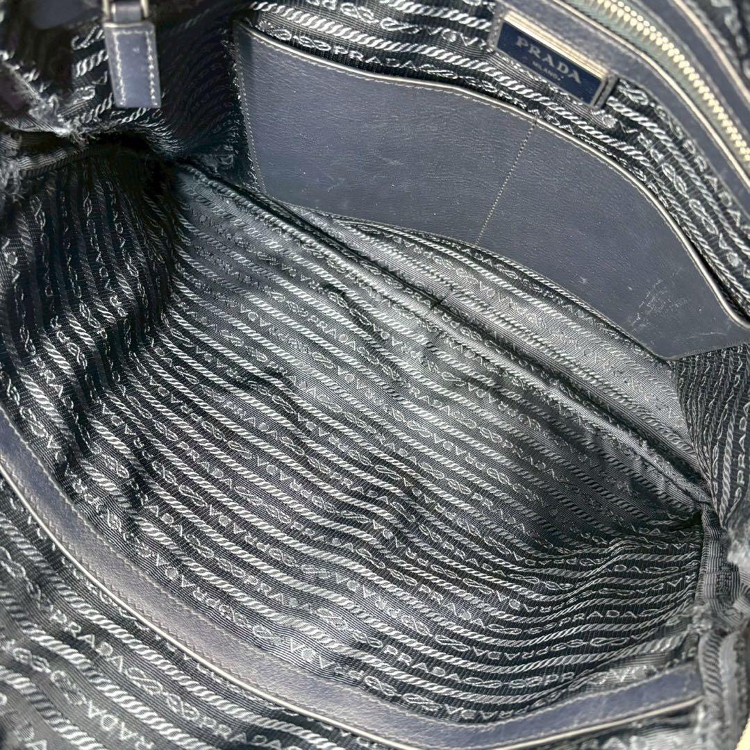 【定価37万】PRADA ビジネスバッグ 2way レザー ブリーフ 三角ロゴ