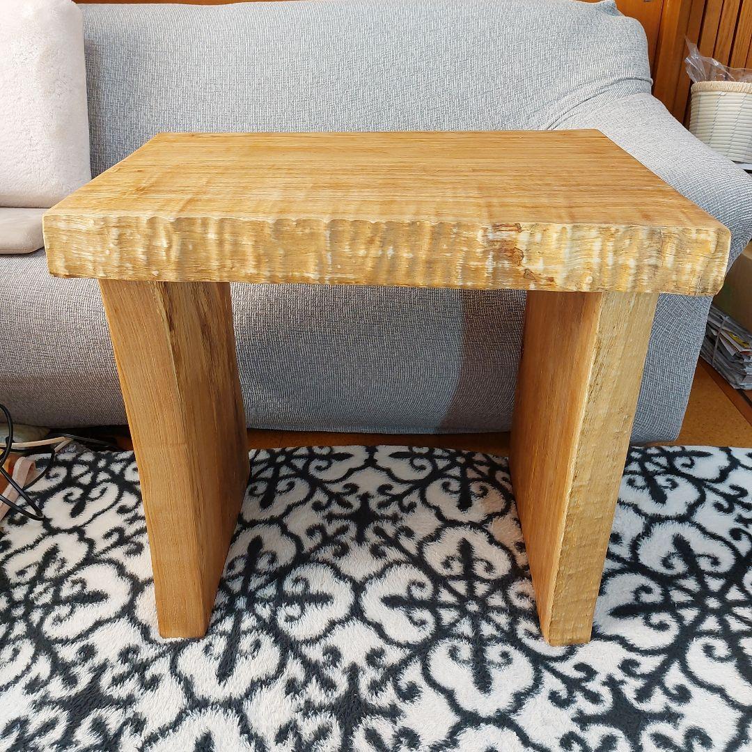 【樫木無垢材】ハンドメイドサイドテーブルorPCデスク