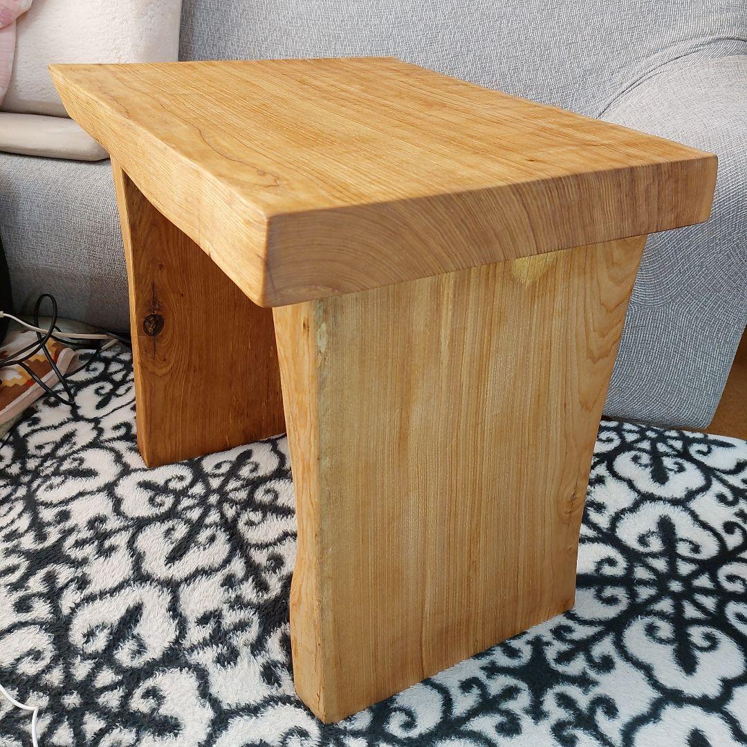 【樫木無垢材】ハンドメイドサイドテーブルorPCデスク