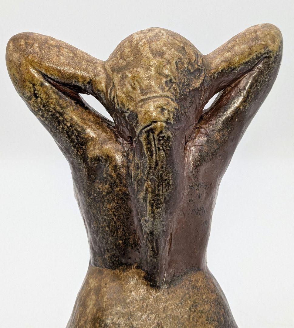 木南知加選 備前焼 裸婦像 共箱合布 置物 陶像 細工物