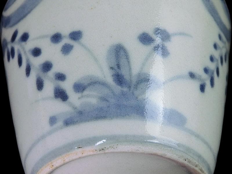 古伊万里　染付　藤の図　大振蕎麦猪口　江戸期　C038AS-CXa