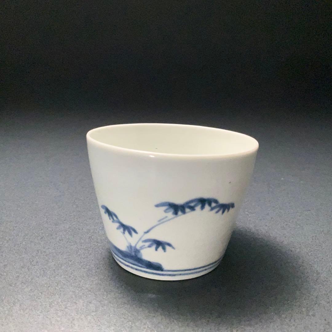 伊万里染付松竹梅図姫猪口 骨董 古伊万里 豆猪口 6R1243wダS