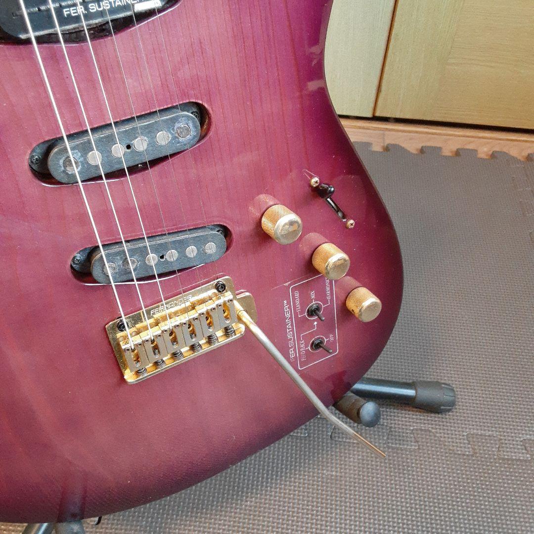 FERNANDES エレキ　サスティナー 付きギターパープル　ゴトーペグ