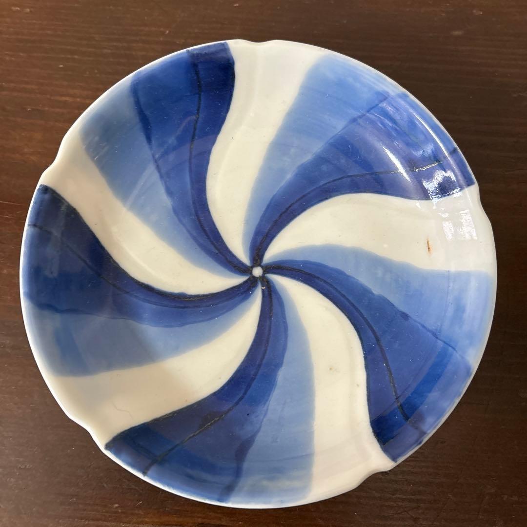 古伊万里染付 捻り文 皿 江戸 明治 アンティーク 酒器 白洲正子 白磁