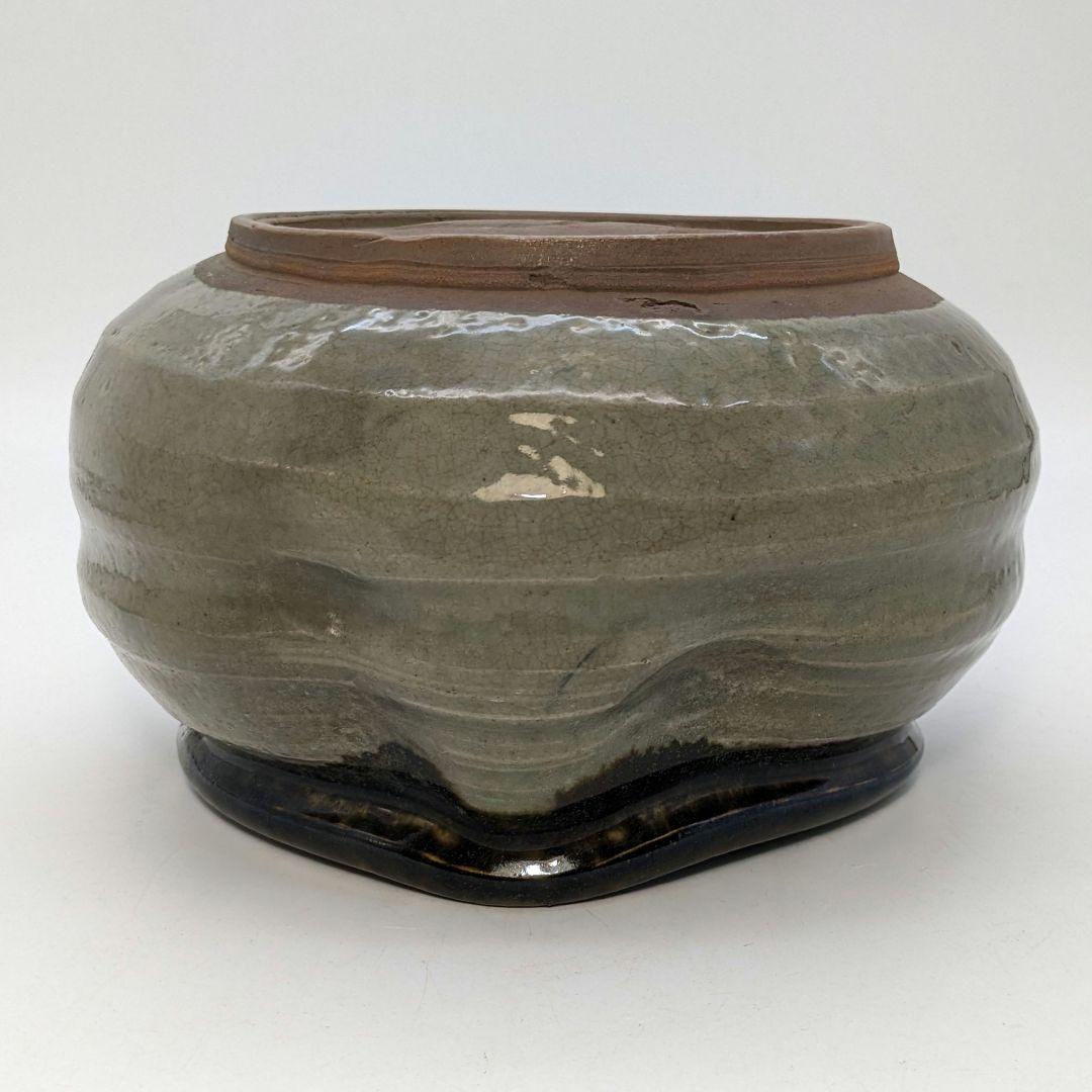 岡本英山 虫明焼 建水 茶こぼし 茶道具 茶器 抹茶 茶陶 容器 食器 工芸品