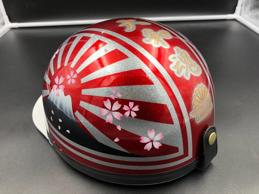 コルク半　カスタム　富士日章　三つボタン　キャンディレッドラメ　桜　高級クリヤ