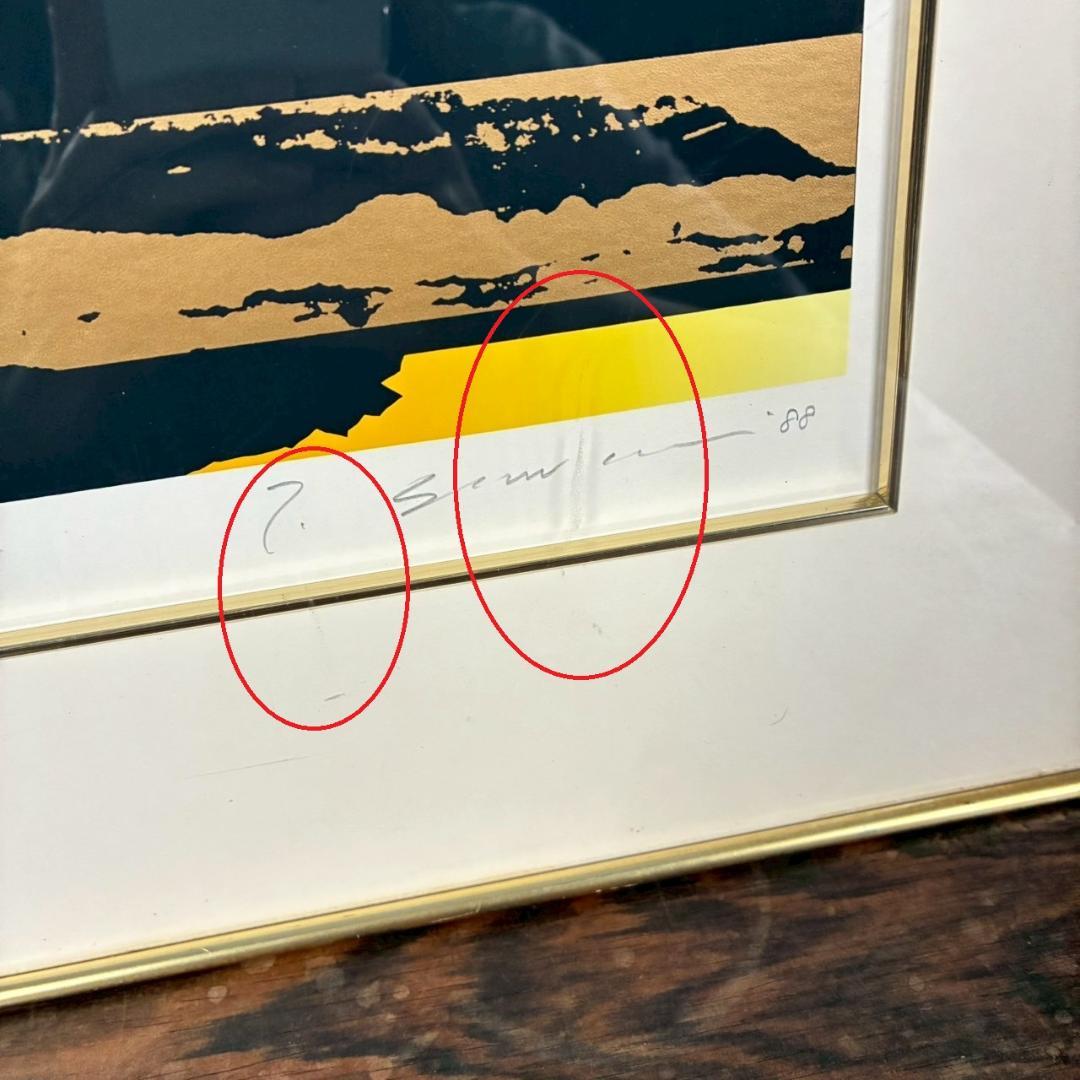 沢田哲郎「PrismⅢ」シルクスクリーン 1988年作 直筆サイン入り 額縁入り