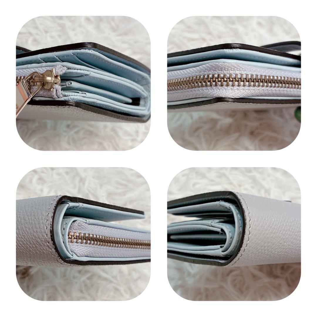 美品】russet レザーベルトハーフウォレット 二つ折り財布 グレー