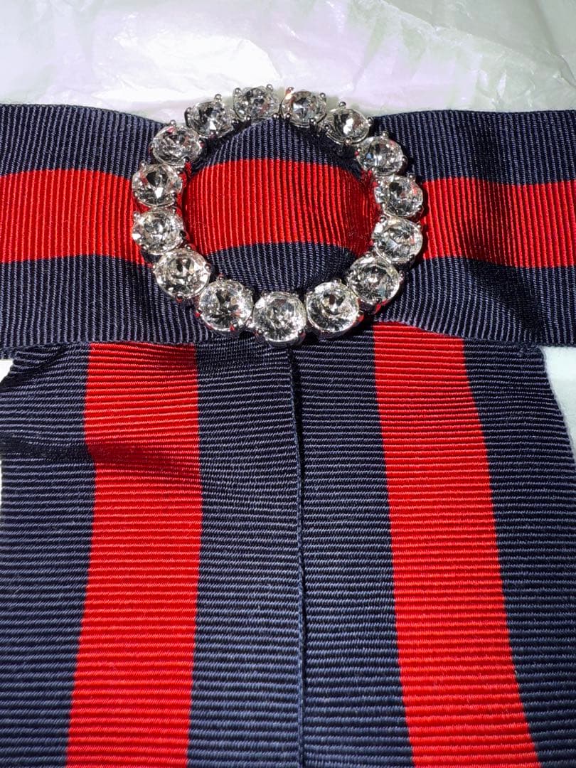 GUCCI リボンタイ ネイビー レッド