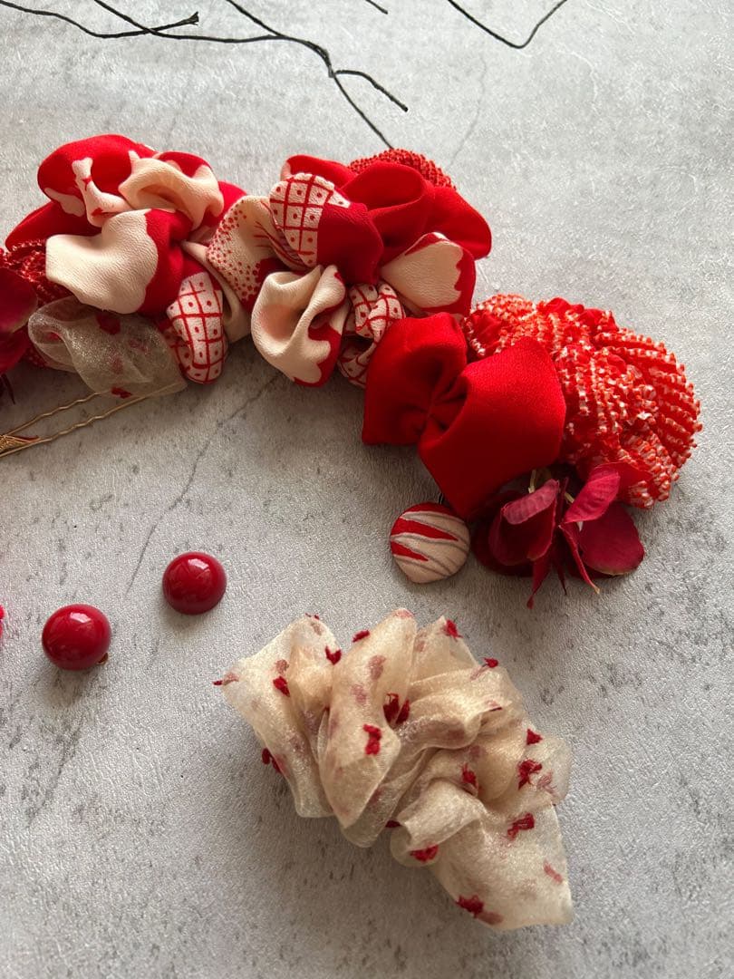 り*様 七五三　七五三髪飾り　ヘッドドレス　着物髪飾り　リメイク髪飾り　031