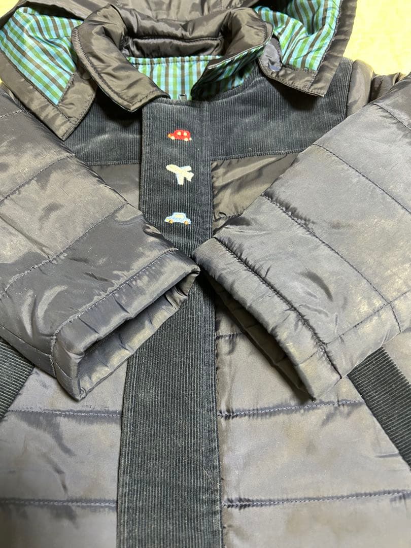 familiar ネイビー 中綿コート　90㎝　取り外しベスト付き　アウター