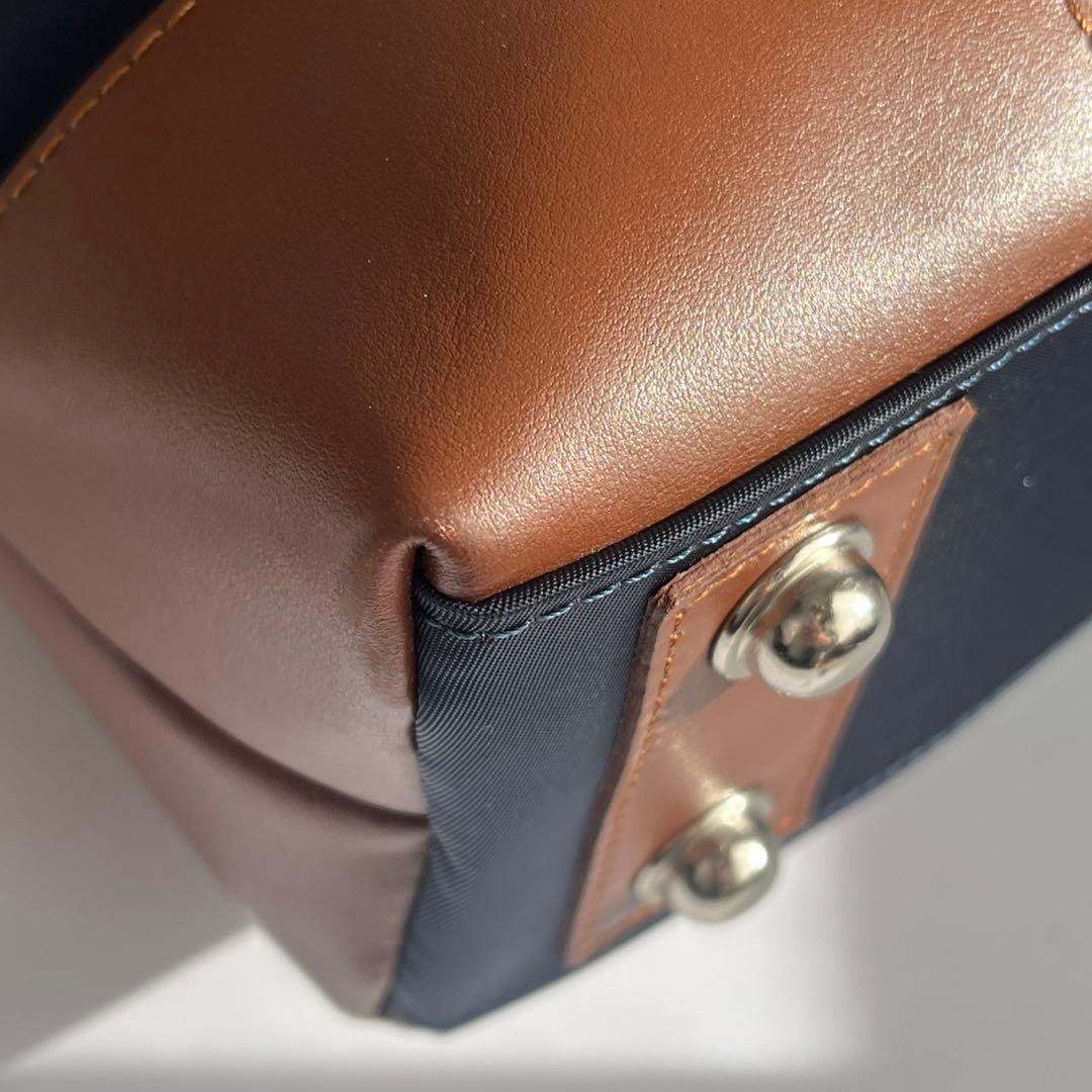 ✨未使用保管✨　Orobianco 　レザー　ナイロン　ビジネスバッグ　ネイビー