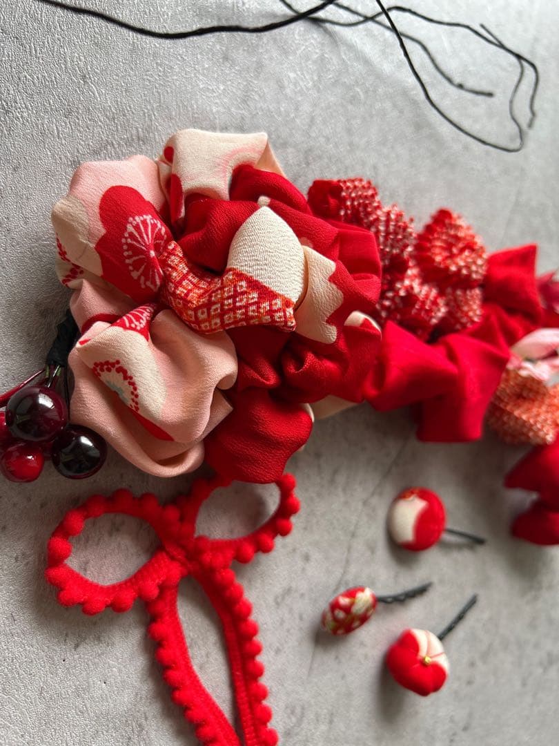 a*x様 七五三　七五三髪飾り　ヘッドドレス　着物髪飾り　リメイク髪飾り　021