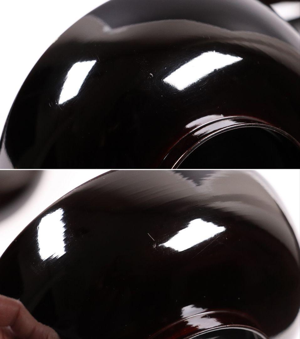 CL63 加賀蒔絵 月に雁 金蒔絵 黒塗煮物椀 二客 木製漆器