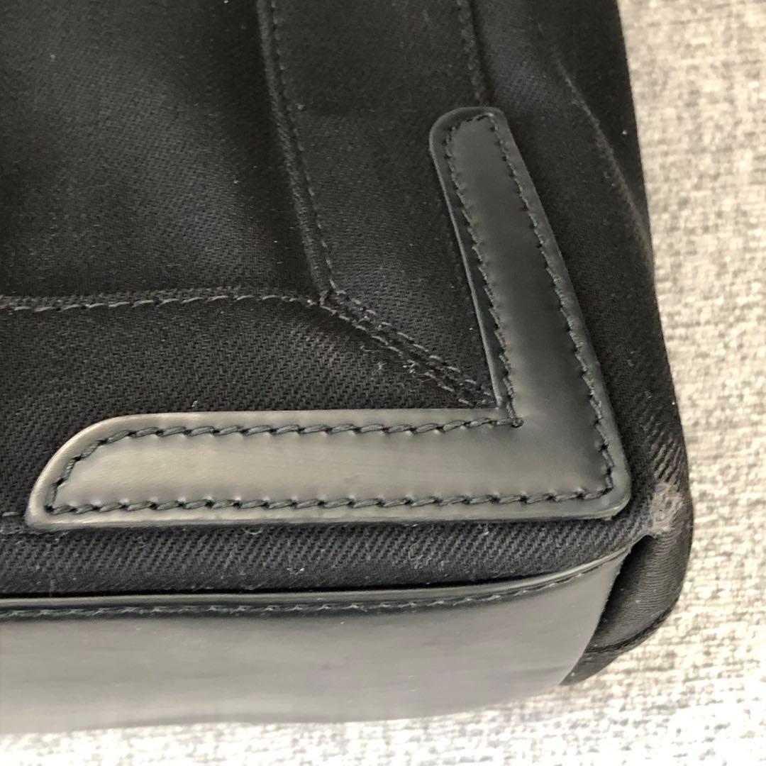 【美品】バレンシアガ　ネイビーカバスS　ハンドバッグ　キャンバス　ポーチ　黒