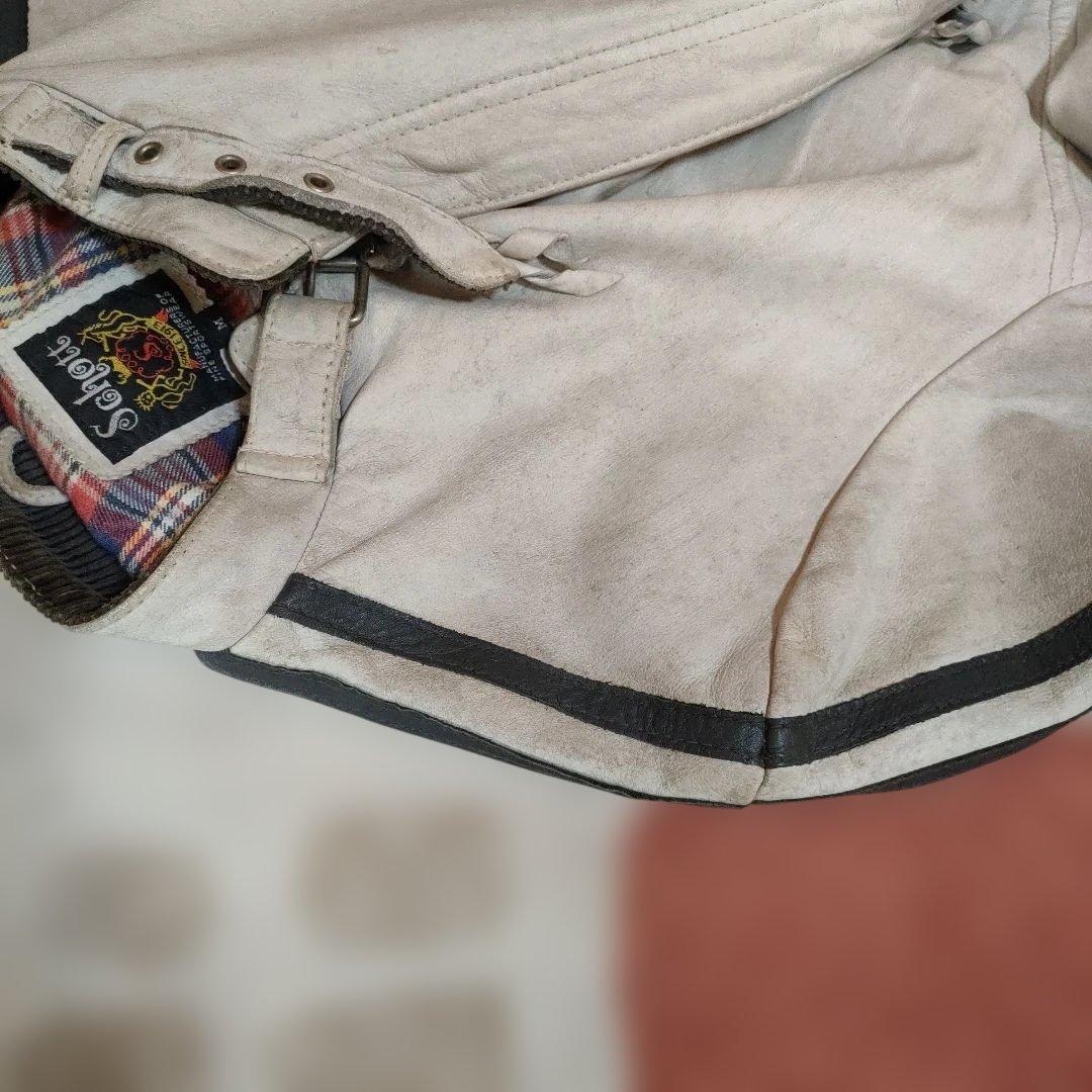 現行タグモデル ダメージ加工 Schott 立襟 シングルライダース 上野商会