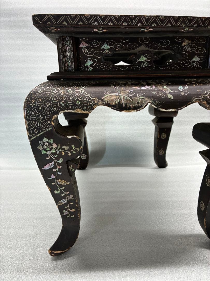 螺鈿細工　飾台　香炉台　花台　江戸時代　古美術