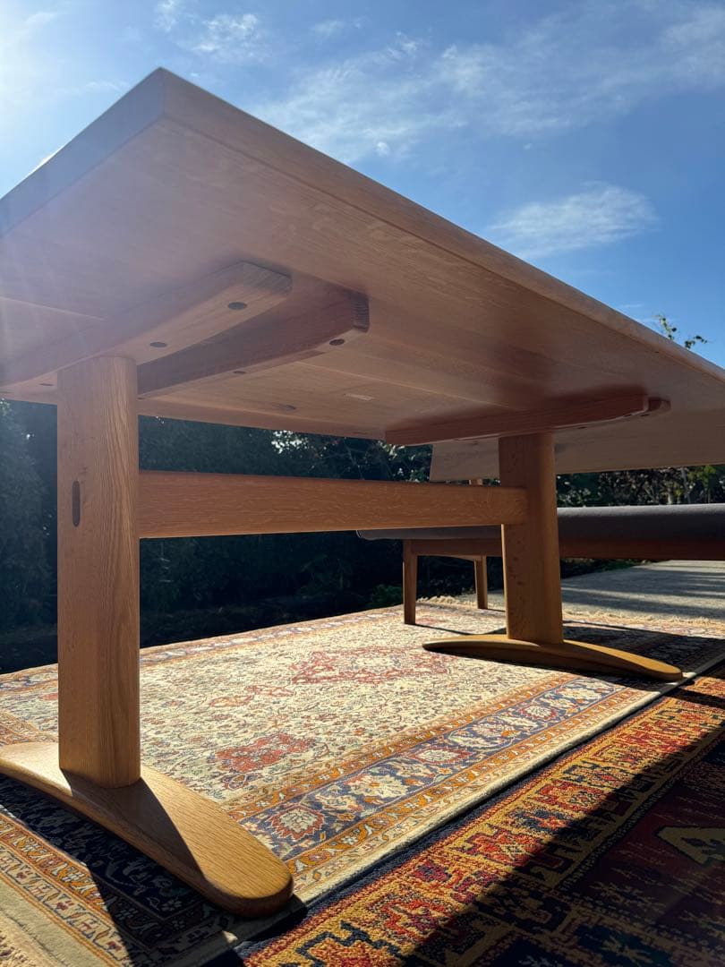 美品 飛騨産業 森のことば LDテーブル 160 オーク無垢 日本製 26.9万