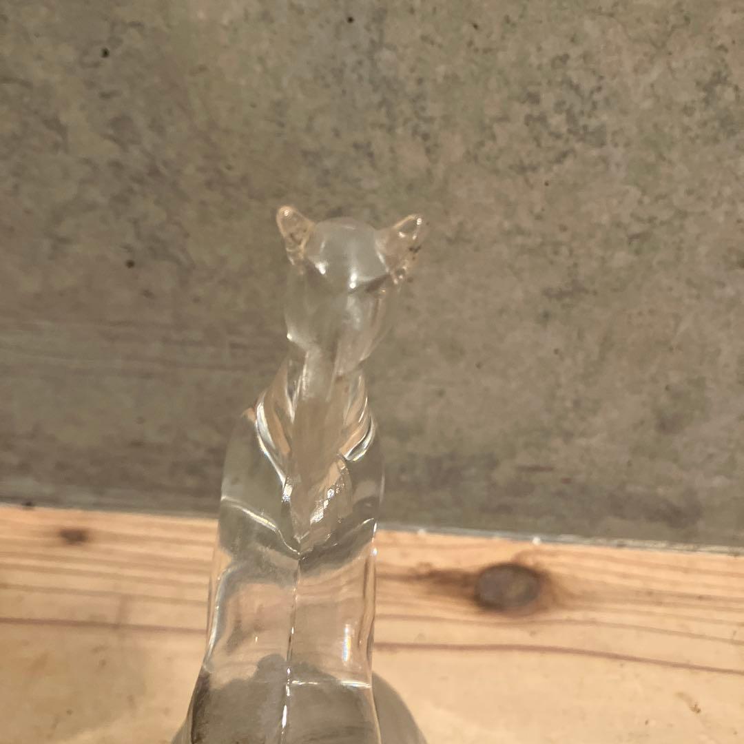 美品 ヴィンテージ ガラス 馬 りんご 置物 オブジェ ずっしり クリスタル