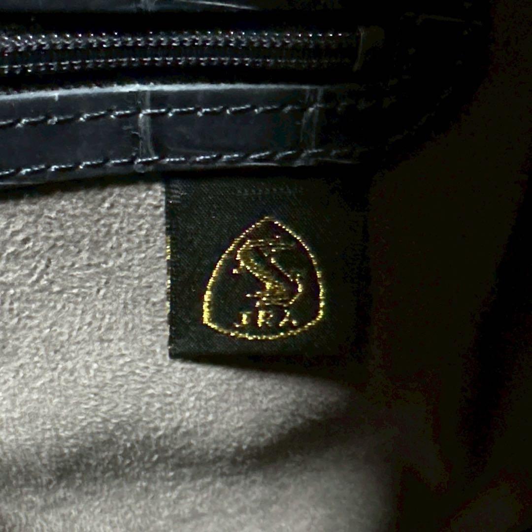 JRA シャイニングクロコ　フォーマル　ハンドバッグ　ブラック