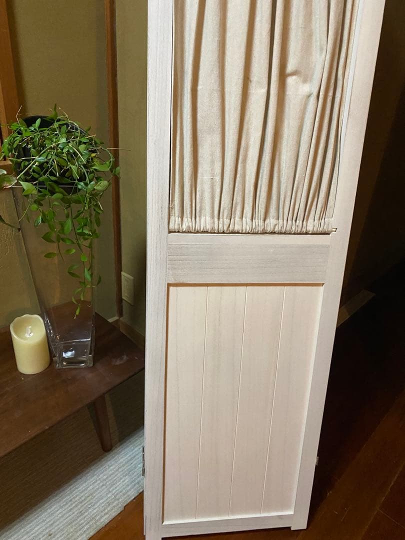 コットンリネンカーテン付き4蓮 パーテーション - www.properties-gate.com