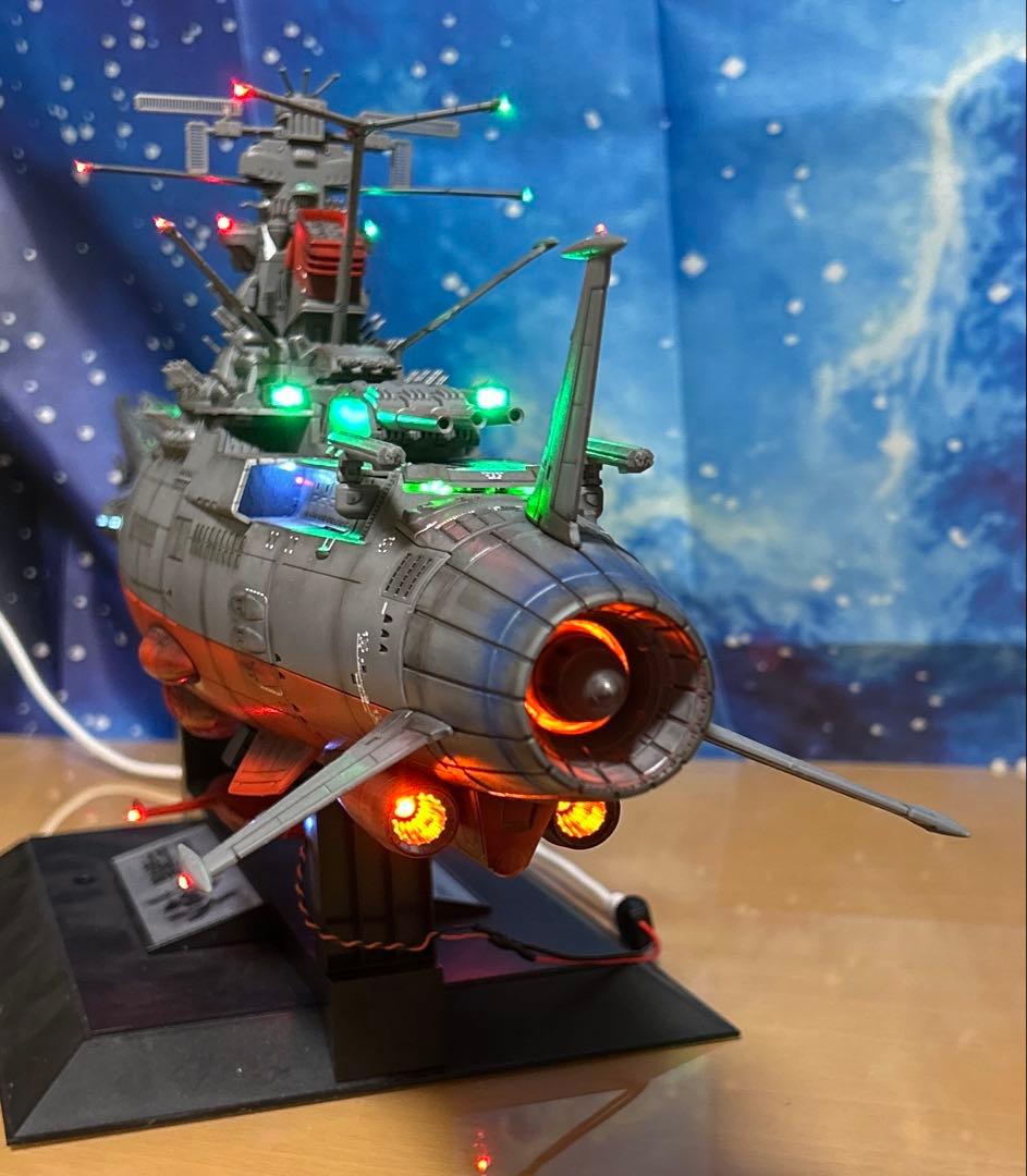 宇宙戦艦ヤマト 1/500フル電飾、墨入れ、つや消し塗装、完成品