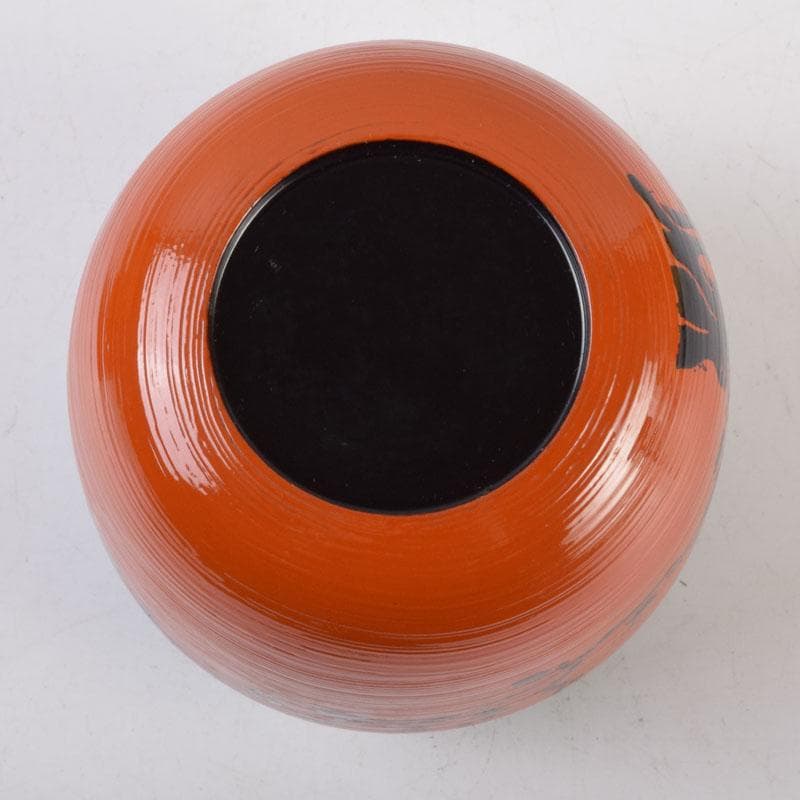 茶道具 山中塗 道場宗廣作 朱刷毛目 梅月蒔絵 大棗 共箱