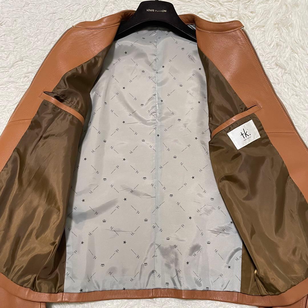 現行モデル/極美品 タケオキクチ ラムレザージャケット キャメルカラー