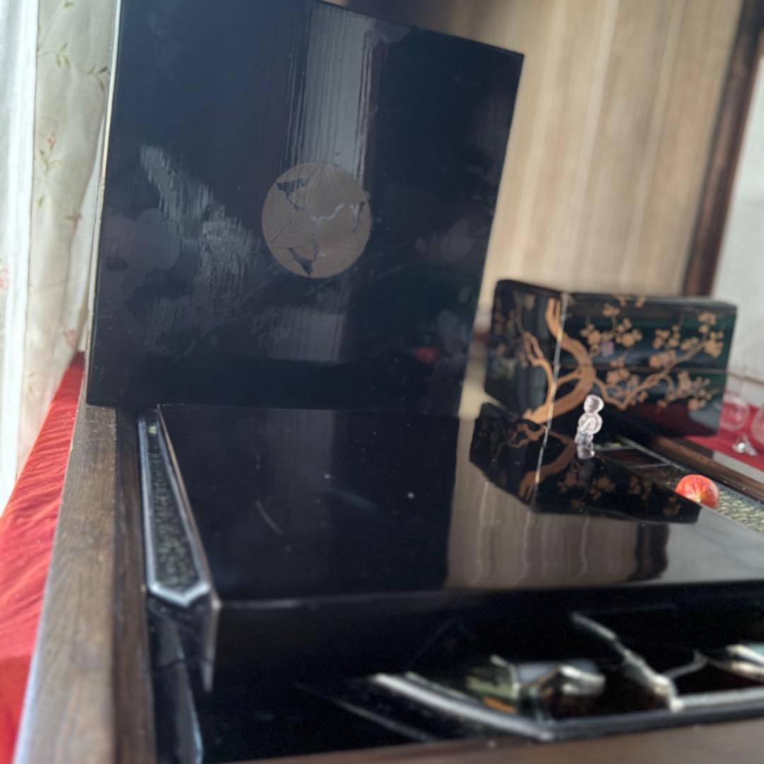 2115様感謝‼️JAPAN豪華梨地丸紋蒔絵「松竹梅&鶴亀」四方盆