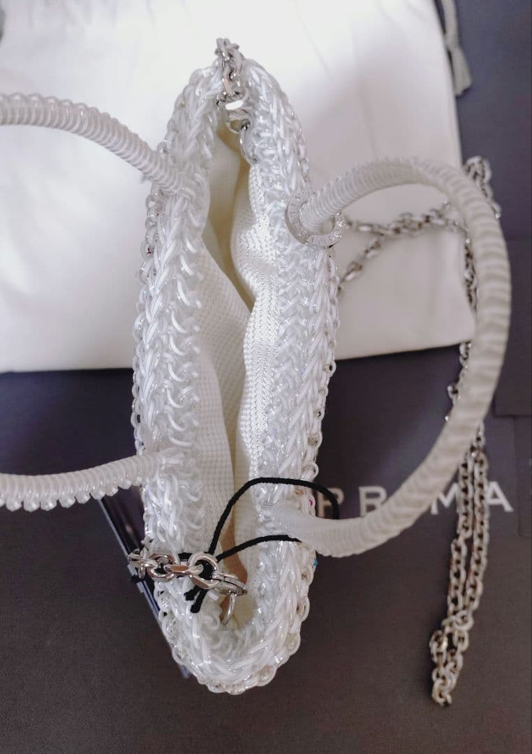 ☆未使用タグ付☆アンテプリマワイヤーグリッターIIスクエアスモールマルチホワイト