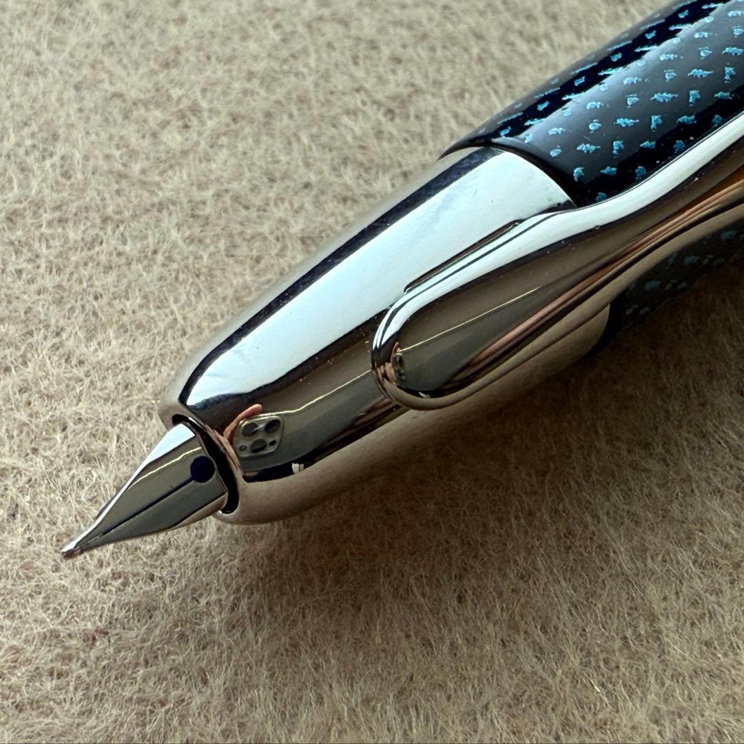 パイロットキャップレス絣・青・F細字