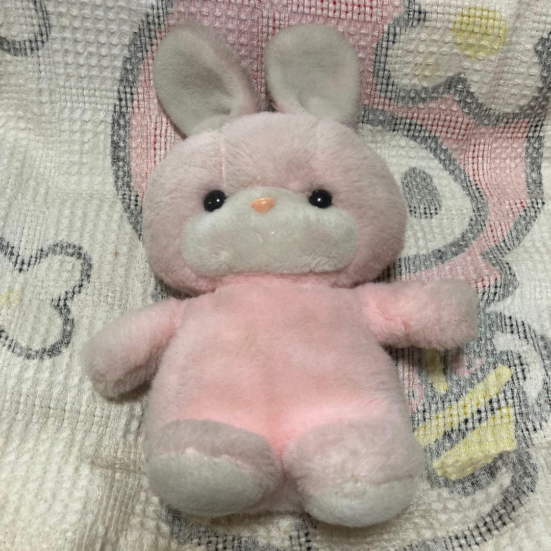 昭和レトロ　ヴィンテージ 吉徳　うさぎ　クリーミー　ぬいぐるみ　中古品　難あり