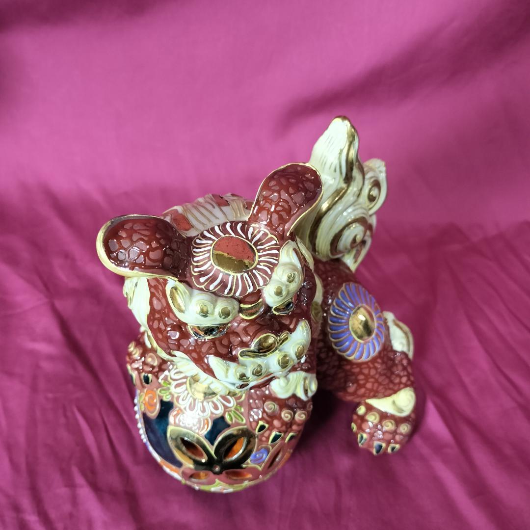 九谷焼 夫婦獅子 対獅子