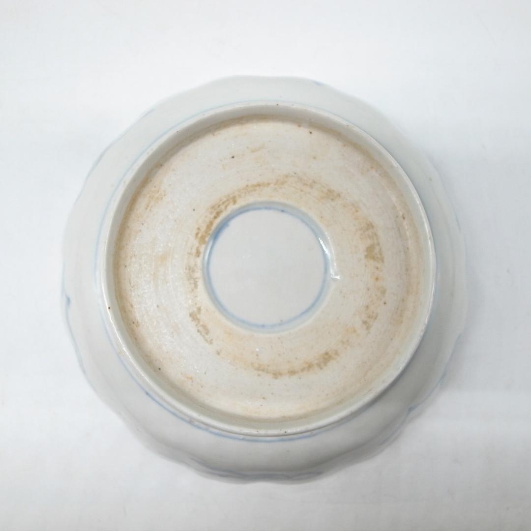 古伊万里　錦手　花に水車文様　なます皿　2枚